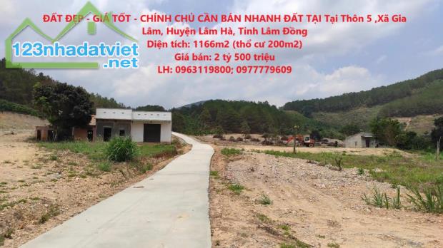 ĐẤT ĐẸP - GIÁ TỐT - CHÍNH CHỦ CẦN BÁN NHANH ĐẤT TẠI Tại Thôn 5 ,Xã Gia Lâm, Huyện Lâm Hà,