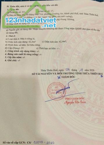 Bán nhà 3 tầng mặt tiền đường Đặng Huy Trứ, đối diện trường Mầm non Phước Vĩnh, TP Huế - 1