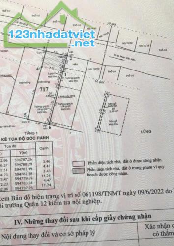 Bán 2 lô đất Liền kề Hẻm xe hơi Phan Văn Hớn P TTN Q12  🗼 DT 4,47 x 15 DTCN 66m thổ cư/lô - 1