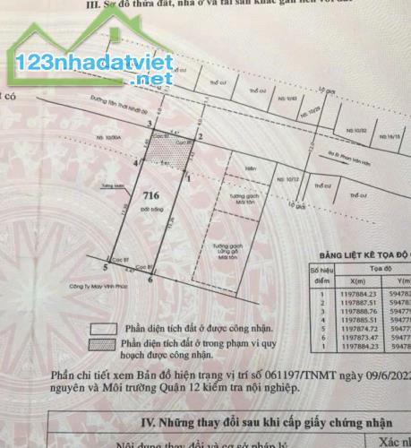 Bán 2 lô đất Liền kề Hẻm xe hơi Phan Văn Hớn P TTN Q12  🗼 DT 4,47 x 15 DTCN 66m thổ cư/lô