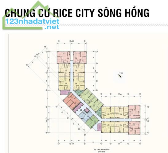 Bán căn hộ 57m2 chung cư Rice City Sông Hồng, Long Biên,chỉ 2.85 tỷ. - 1