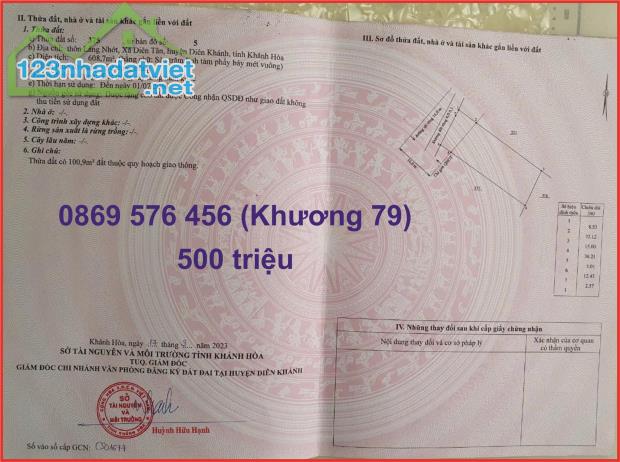 BÀN ĐẤT VƯỜN TẠI XÃ DIÊN TÂN DIÊN KHÁNH KHÁNH HOÀ - 3