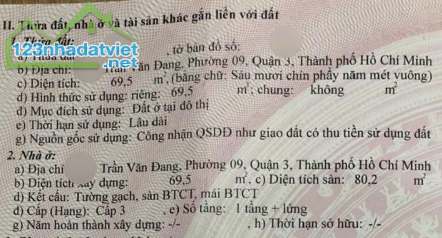 Bán nhà Trần Văn Đang, Quận 3, 70m2, 5PN, sát mặt tiền, chỉ 5 tỷ nhỉnh