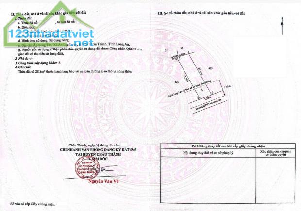 CƠ HỘI ĐẦU TƯ: ĐẤT Ở THỔ CƯ 100M2 GIÁ 399 TRIỆU - LONG AN, AN LỤC LONG, TỈNH LỘ 827 - SỔ - 3