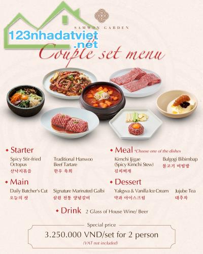 Holiday season: Couple-set menu