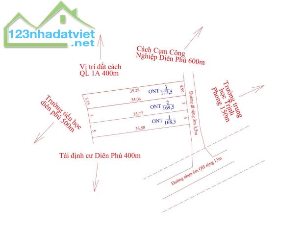 CẦN BÁN 3 LÔ  ĐẤT DIÊN PHÚ, DIÊN KHÁNH, KHÁNH HÒA - 2