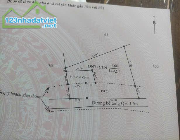 Chính chủ cần bán mảnh vườn thuộc QH KĐT Phú Xuân (ngay sau Công ty Cà Phê 49) - 2