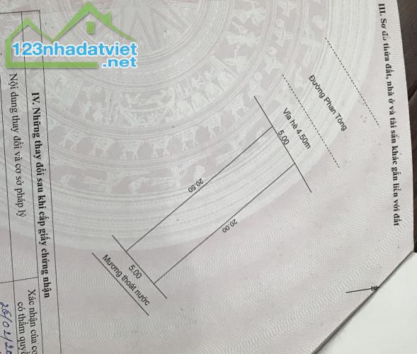 Bán lô Đất MT Đường 7.5m Phan Tòng. Hòa Hải. Thông biển Trường Sa. Giá chỉ 4 tỷ TL