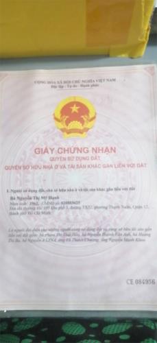 BÁN NỀN NHÀ MẶT PHỐ THẠNH XUÂN 62, Q.12, HCM - 76M2, 2.,1 TỶ - SỔ HỒNG CHÍNH CHỦ - 1