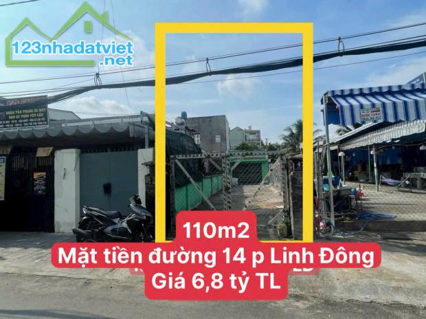 Đất Mặt Tiền Kinh Doanh - Văn Phòng Công Ty - Rẻ như trong hẻm.đường 14..., P. Linh Đông,