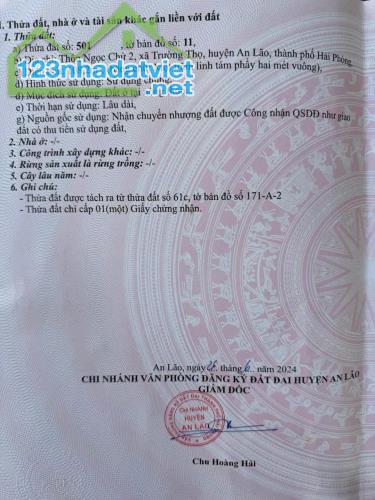 CHÍNH CHỦ CẦN BÁN LÔ ĐẤT  Vị Trí Đắc Địa Tại  xã Trường Thọ, huyện An Lão, TP Hải Phòng- - 3