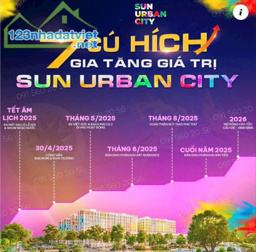 ⚡ ⚡ KHỐI ĐẾ CAO TẦNG SUN URBAN CITY: ĐẦU TƯ AN TÂM, SINH LỜI BỀN VỮNG 
Liên hệ ngay với