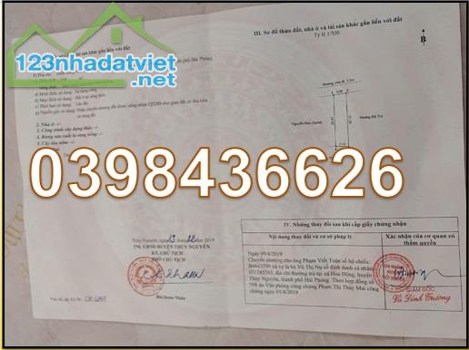 ⛔️Chính chủ chuyển nhượng lô đất mặt ngõ cạnh nhà Thờ Dương Quan, Thủy Nguyên, Hải Phòng,