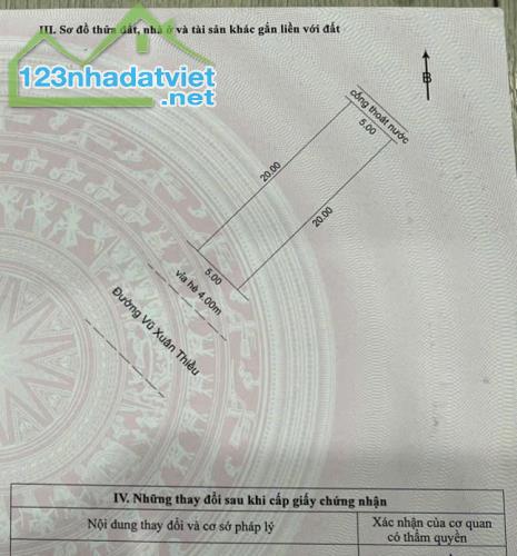 Bán lô đất đường Vũ Xuân Thiều, sát lô góc Vũ Đình Liên DT 100m2 giá 4ty2