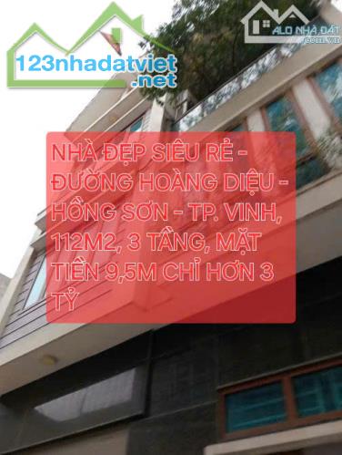 SIÊU RẺ - NHÀ MẶT NGÕ - Đ. HOÀNG DIỆU - P. HỒNG SƠN - TP. VINH - NGÕ RỘNG 4M THÔNG, 115M2, - 5