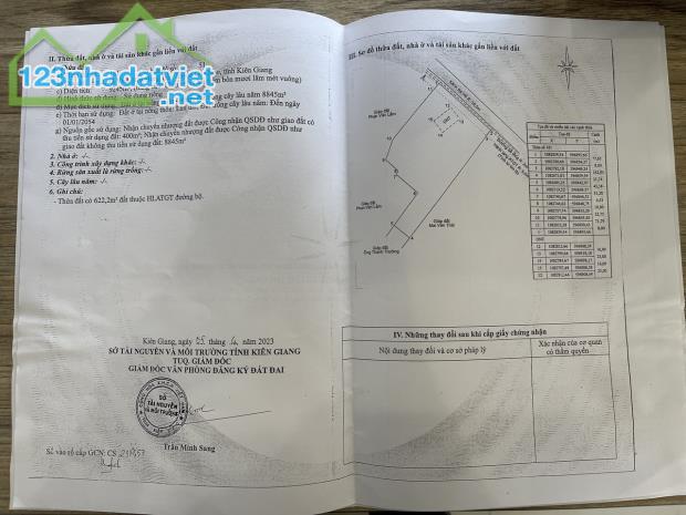 Cần bán gấp đất và nhà tại Vĩnh Hoà Hưng Bắc, Gò Quao, Kiên Giang (có 400m2 thổ cư). Giá: - 1