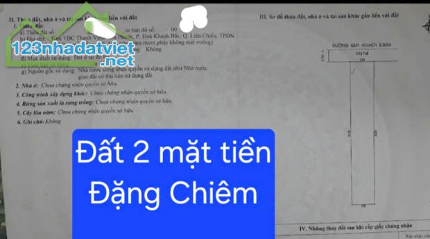 Cần bán đất 2 mặt tiền đường Đặng Chiêm - Sạch đẹp - Gía đầu tư