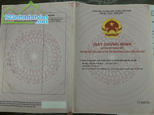 CHÍNH CHỦ CẦN BÁN ĐẤT VƯỜN Thôn Khánh Tân - Sài Sơn - Quốc Oai - Hà Nội - 1