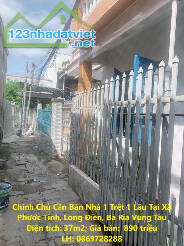 Chính Chủ Cần Bán Nhà 1 Trệt 1 Lầu Tại Xã Phước Tỉnh, Long Điền, Bà Rịa Vũng Tàu - 4