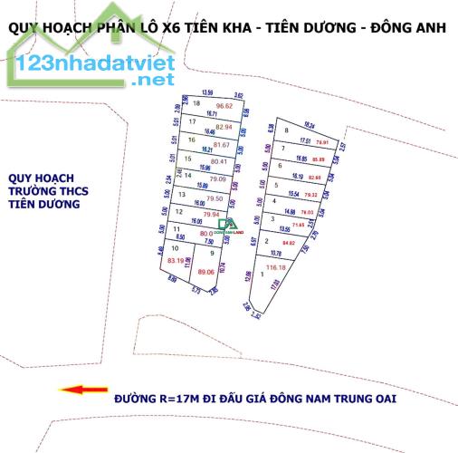 Bán Đất Đấu Giá X6 Tiên Kha Tiên Dương Đông Anh -2 mặt đường - 2