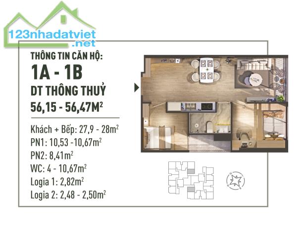 Chỉ từ 357tr ký ngay HĐMB căn 2PN 56m2, 460tr ký HĐMB căn 3PN 78m2 The Fibonan.0968968605 - 1