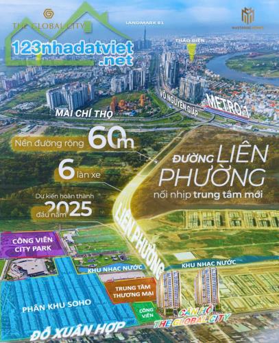 Mở bán 2 toà đẹp nhất căn hộ Global City Q.2, view sông nhạc nước, Ck đến 16%