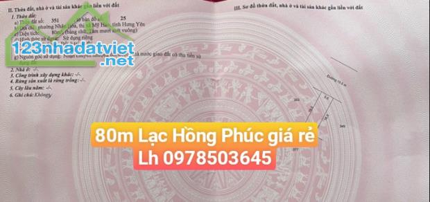 Hiếm bán lô đất 80m khu đô thị Lạc Hồng Phúc Mỹ Hào Hưng Yên - 2