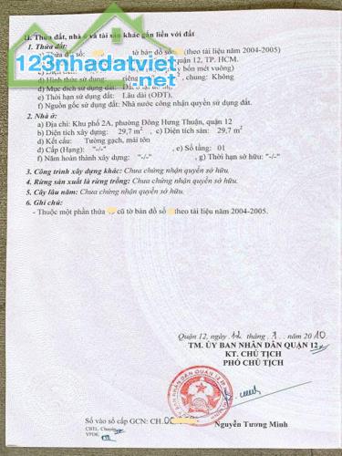 Bán nhà Nguyễn Văn Quá Phường Đông Hưng Thuận Quận 12, ngang 6m, giá chỉ 1.x tỷ - 1