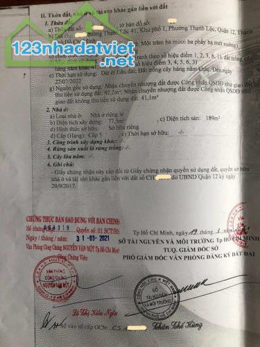 Bán nhà MT Thạnh Lộc 41 Phường Thạnh Lộc Quận 12, 3T, giá giảm còn 7.x tỷ - 1