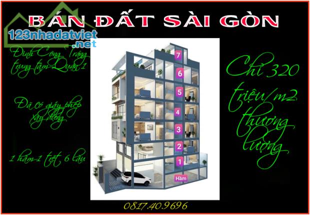 Bán rẻ đất mặt tiền 4.7 x 30m nở hậu 5.4m trung tâm Quận 1 TP.HCM