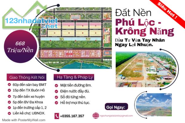 Chính Chủ Cần Bán Lô Đất Ngay KDC Phú Lộc - Ngang 6 Dài 22 ( 132m2 Full 100% thổ cư ). - 2