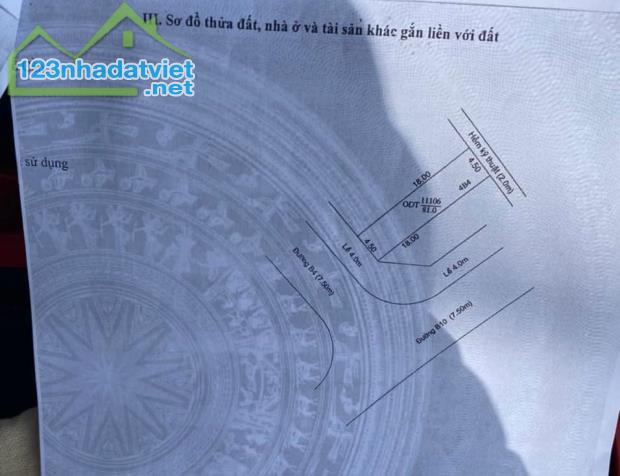 BÁN NỀN 4B4 KDC PHÚ AN - DT 4,5 X 18 - GIÁ 2 TỶ 250 TR - LH 0949946604 MR QUÝ. - 1