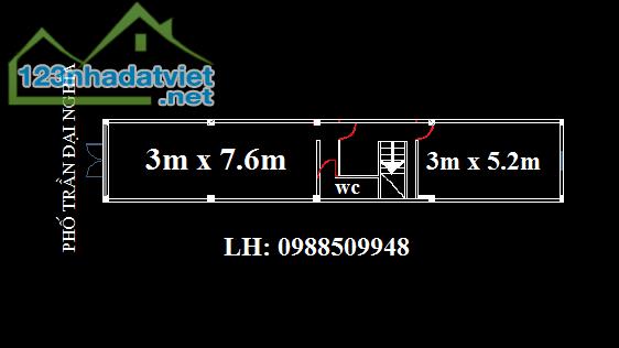 Cho thuê tầng 1 mặt phố Trần Đại Nghĩa, Ph. Bách Khoa, Q. Hai Bà Trưng, Hà Nội (50M2) - 1