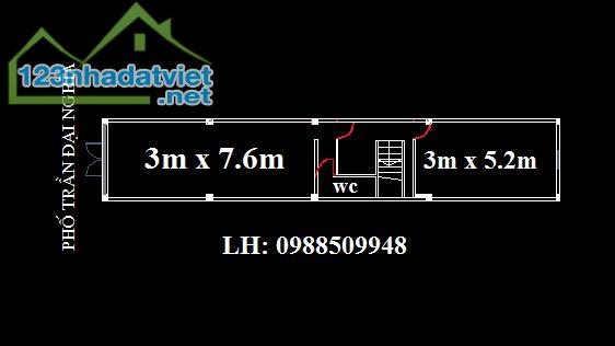 Cho thuê tầng 1 mặt phố Trần Đại Nghĩa, Ph. Bách Khoa, Q. Hai Bà Trưng, Hà Nội (50M2) - 1