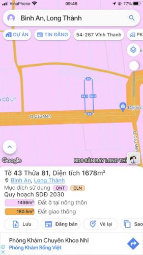 Bán đất MT đường Cầu Mên xã Bình An Long Thành 1678m2 giá 15,1tỷ - 3