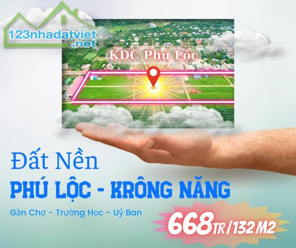 Bán nhanh lô đất cạnh trường mẫu giáo KDC  Phú Lộc Krong Năng.