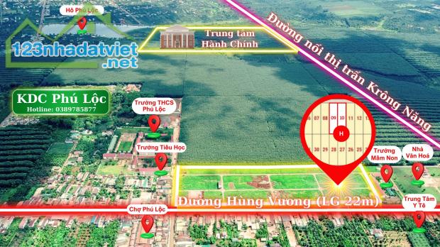 Bán nhanh lô đất trung tâm chợ Phú Lộc, Krong Năng.