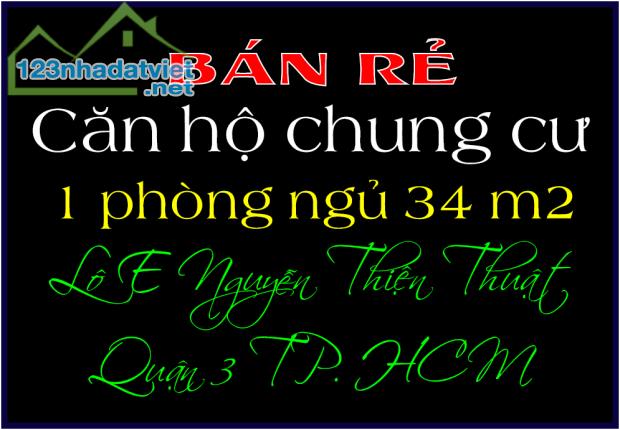 Bán rẻ căn hộ 1 phòng ngủ chung cư Nguyễn Thiện Thuật Quận 3 TP.HCM