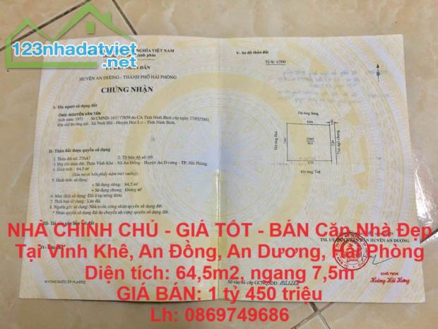 NHÀ CHÍNH CHỦ - GIÁ TỐT - BÁN Căn Nhà Đẹp Tại Vĩnh Khê, An Đồng, An Dương, Hải Phòng - 4