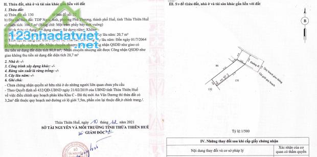 Bán đất 100,7m2 Mặt tiền Xóm 6 Ngọc Anh, đường Nguyễn Như Chương, phường Phú Thượng, Huế