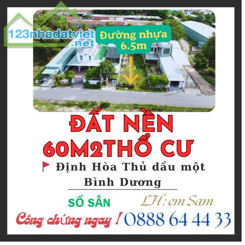 BÁN ĐÁT NÊN 177M2  ĐƯỜNG NHỰA 6.5M THỔ CƯ 60M2 GẦN BV PHƯƠNG CHI KHU ĐÔNG DÂN CƯ SỎ SẲN - 1