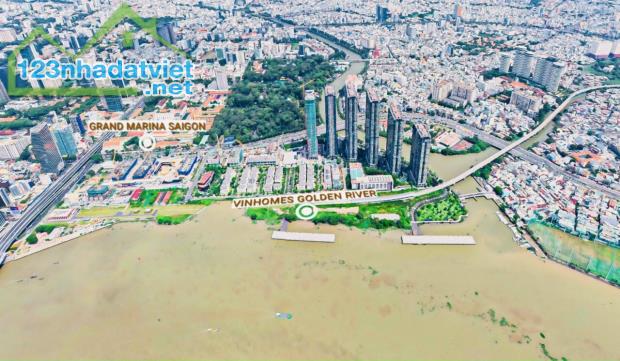 Bán Biệt thự Vinhome Golen River Bason,góc 2 MT trực sông, căn hiếm size lớn, chỉ 494 tỷ