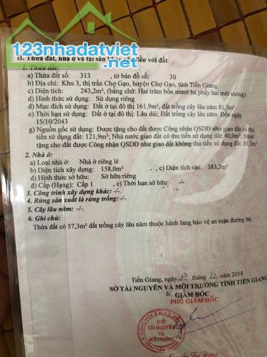 NHÀ CHÍNH CHỦ - GIÁ TỐT Cần Bán Nhanh CĂN NHÀ Vị Trí Đắc Địa Thị Trấn Chợ Gạo Tiền Giang - 1