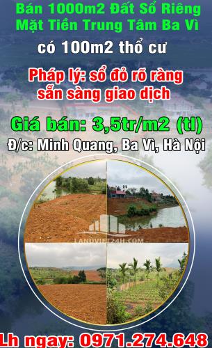 Chính Chủ Bán 1000m2 Đất Sổ Riêng Mặt Tiền Trung Tâm Ba Vì - 5