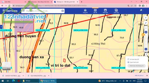 Diện tích 5395m2 xã hồng thái, đã có sổ hồng sẵn - 1