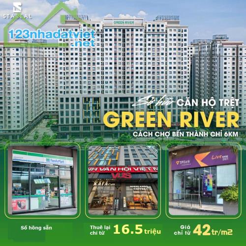 BÁN CĂN HỘ + KINH DOANH 151-183m2, TỪ 5,2 TỶ GREEN RIVER Q8, VAY 80%, CÓ SỔ HỒNG