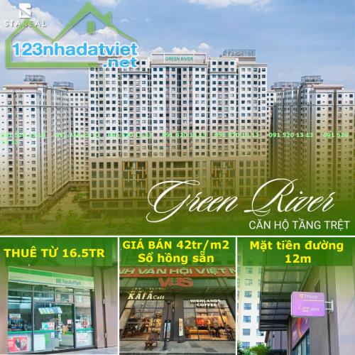 BÁN CĂN HỘ TRỆT GREEN RIVER Q8 151-183m2, TỪ 5,2 TỶ, CÓ SỔ HỒNG, VAY 80%