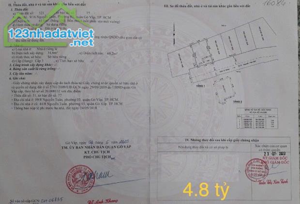 Bán đất Nguyễn Tuân, P.4, Gò Vấp: 5 x 9, giá 5,1tỷ