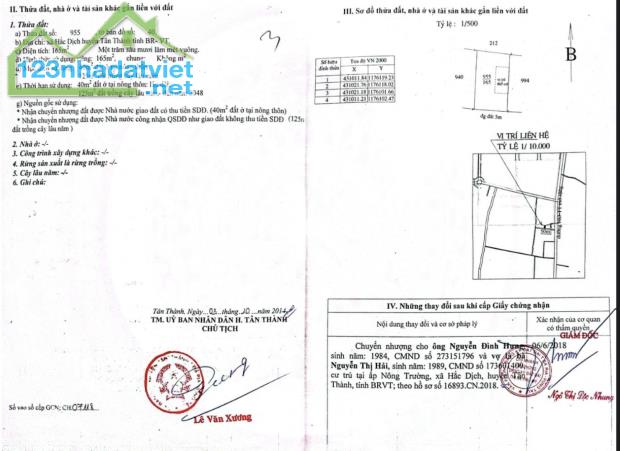 ĐẤT ĐẸP – GIÁ CỰC SỐC – CHÍNH CHỦ CẦN BÁN NHANH LÔ ĐẤT Tại Tân Thành, BRVT