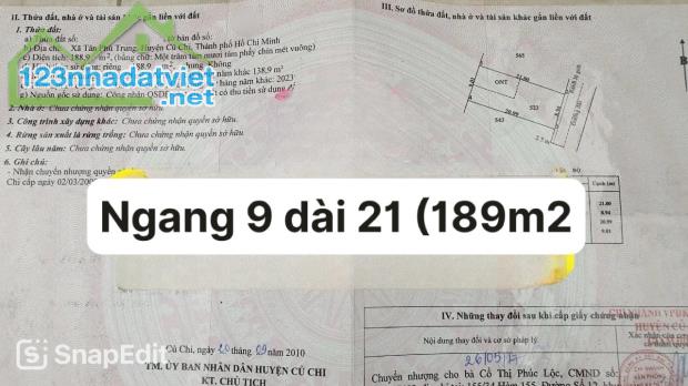 CẦN BÁN Căn nhà o Hồ Văn Tắng Củ Chi 189m2 Sổ Hồng Rieng 620 triệu Bao Phí Thuế - 4
